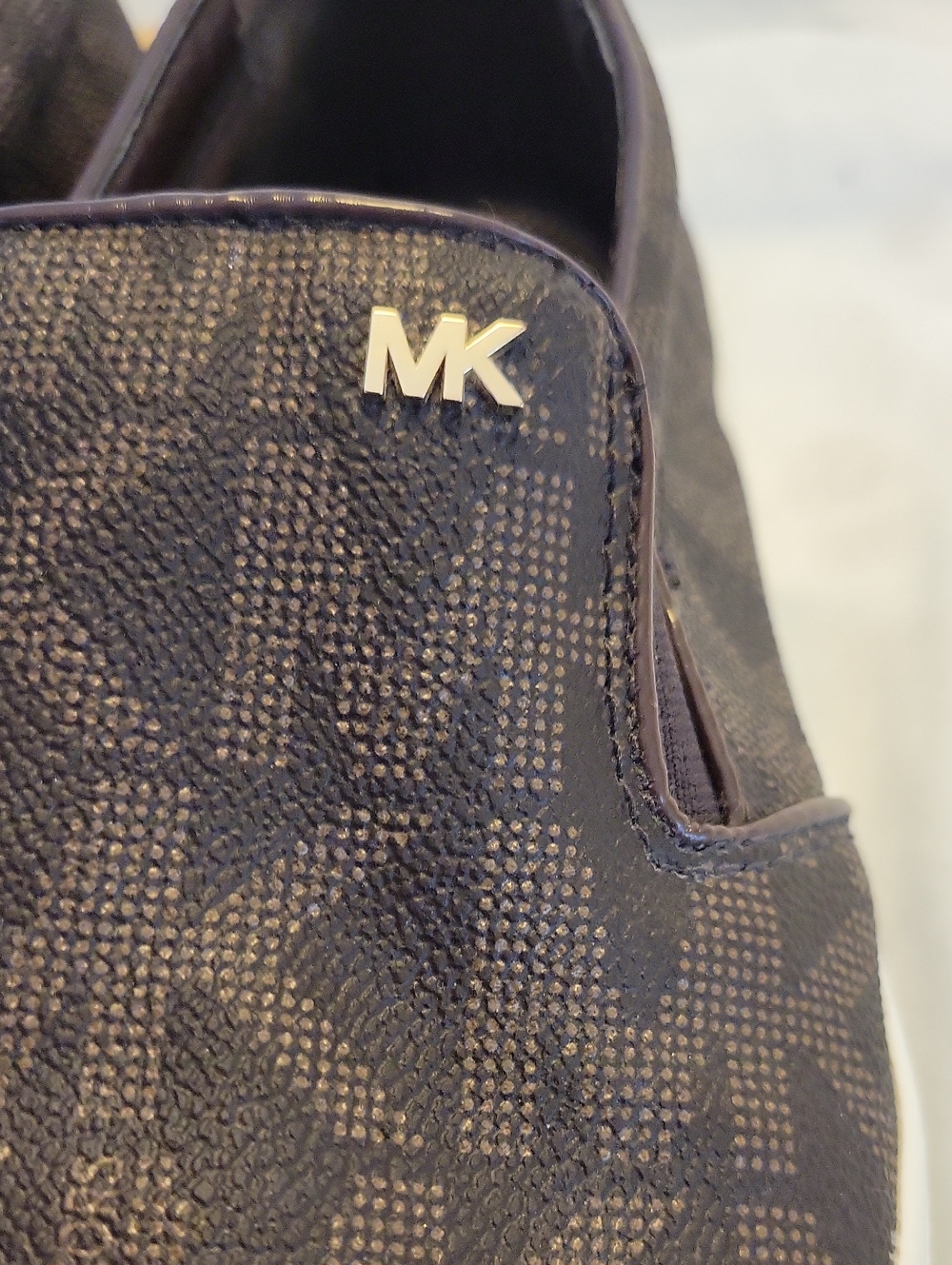 Michael Kors Brown Logo Slip-On Sneakers with White Sole - Picture 8 of 9